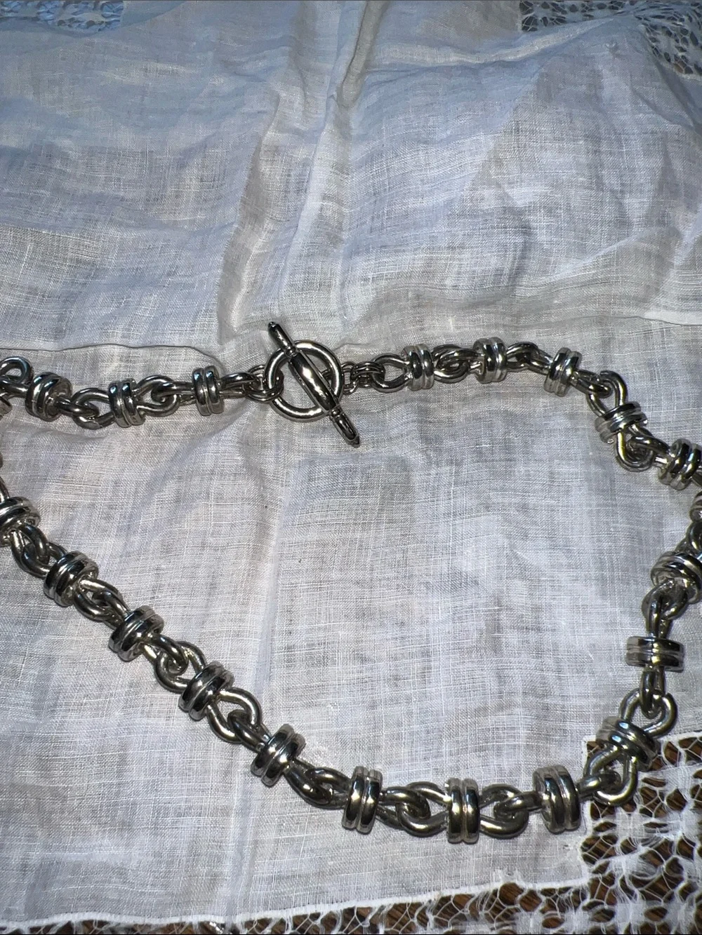 Heavy Sterling Silver plated chunky choker necklace